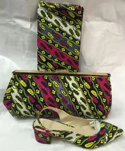 6 yards fushia & white super wachsdruckgewebe & womens clutch & frauen high heels sets für party passenden (21-Sep-2016)