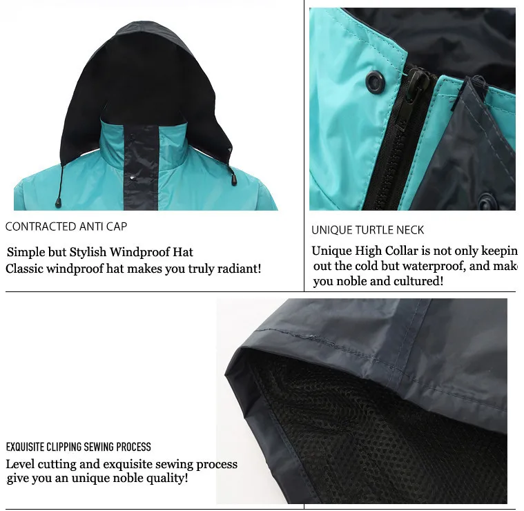 Women Men Raincoat Pants Set 19