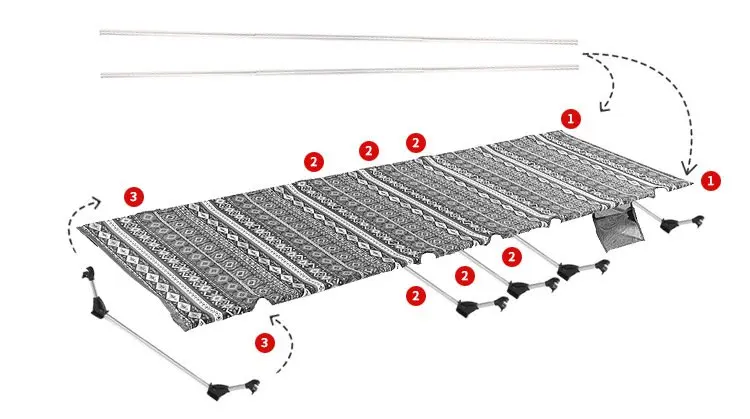 Портативная Складная кемпинговая кроватка VILEAD 187*61 см, Ультралегкая Удобная алюминиевая кровать для кемпинга, самовождения, путешествий, уличных кроватей