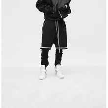 Европа и США летние уличные штаны для бега простые однотонные свободные Боковые Сплит мужские спортивные шорты