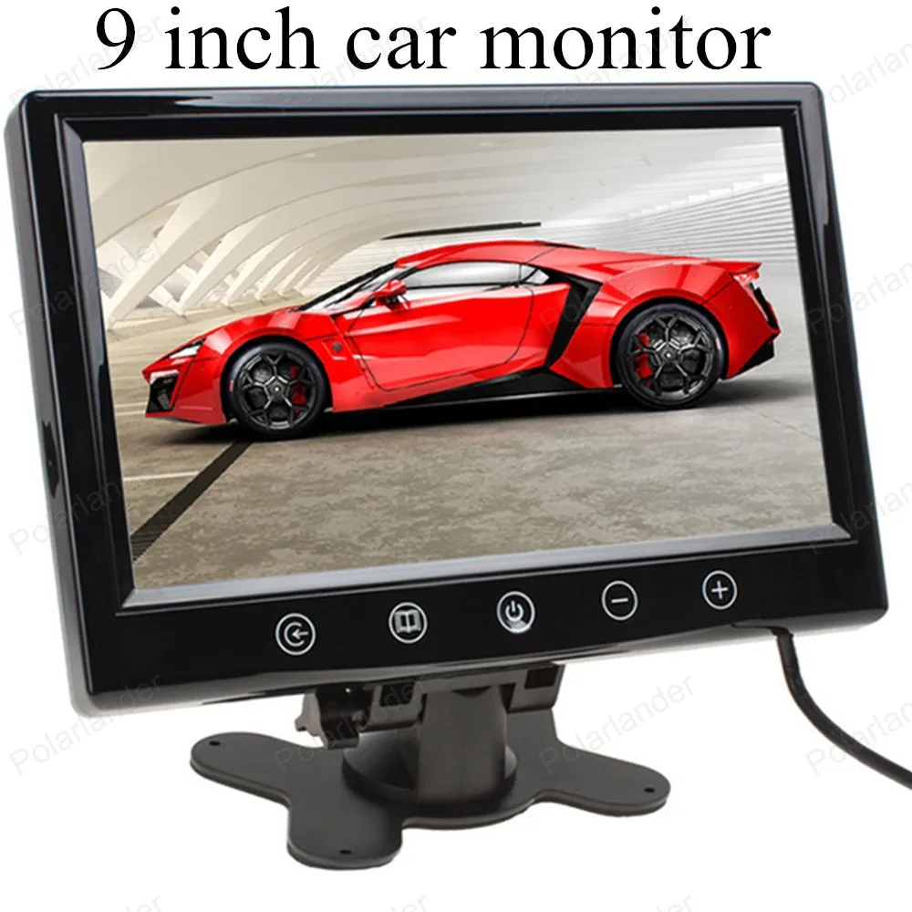Prix Moniteur de voiture petit écran 9 pouce numérique Couleur TFT LCD avec 2 entrée Vidéo lcd pour inverser parking sauvegarde arrière vue caméra