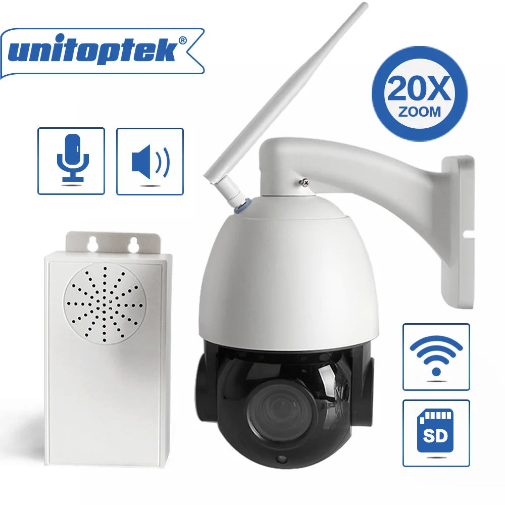 

2MP Wireless PTZ Dome IP Camera WIFI Outdoor 20X Optical Zoom CCTV Security Video Cam Waterproof IP66 IR 80M Audio Talk Speaker