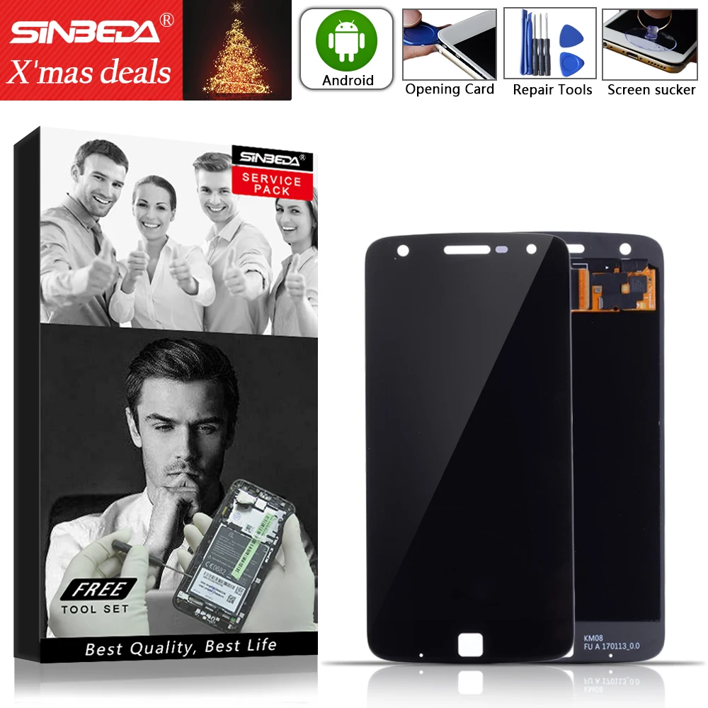 

5.2"Sinbeda Display For Motorola Moto Z Play LCD Touch Screen Digitizer XT1635 XT1635-02 for MotoZ Play Display