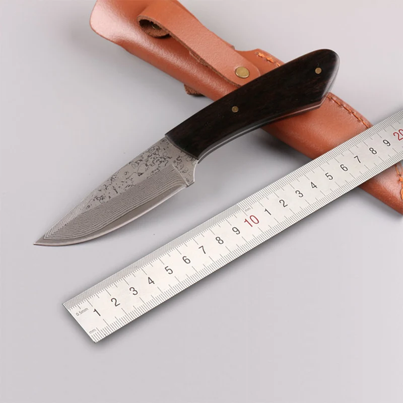 Free shipping New fixed Damascus steel blade sharp edges camping