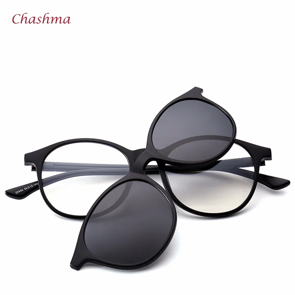 

Chashma Brand 5 Clips Sunglasses Male Round Glasses Frame Polarized Sun Glasses Frames Vintage Frame Eyeglasses for Female