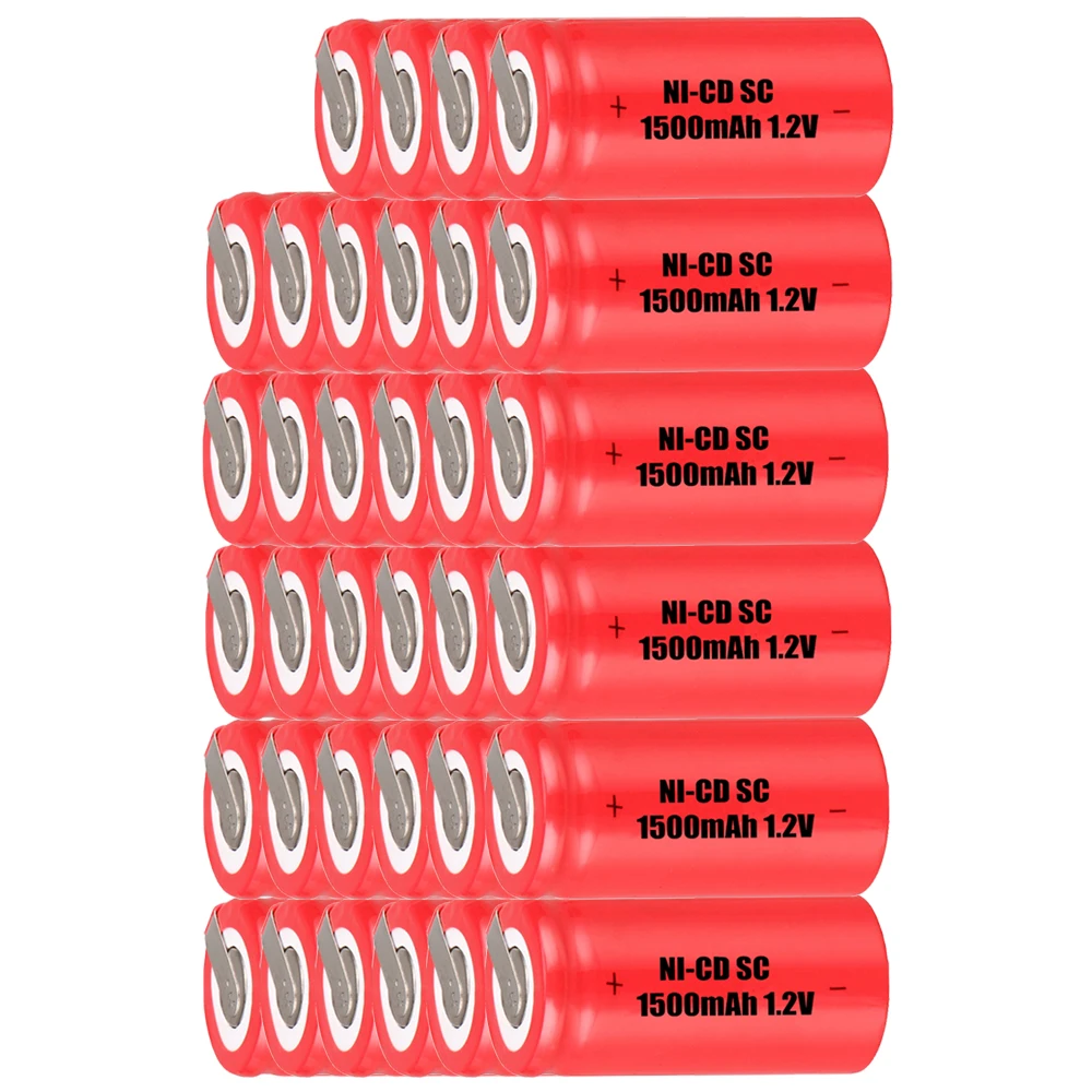 

Lowest price 34 piece SC battery 1.2v batteries rechargeable 1500mAh nicd battery for power tools akkumulator
