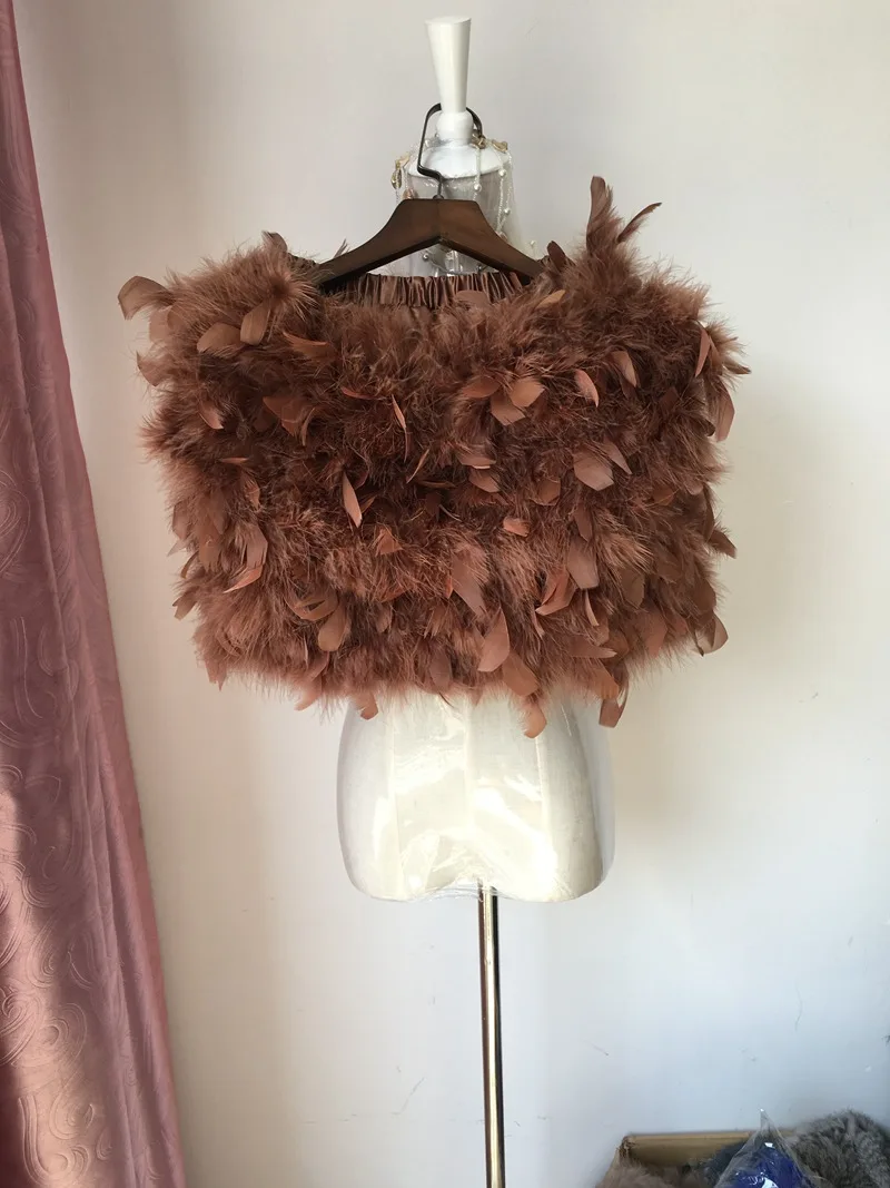 natural real turkey fur skirt for women (3).JPG