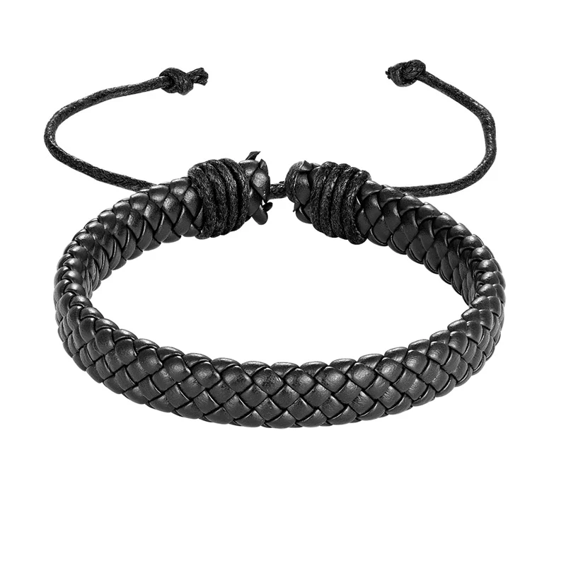 Fashion Braided Leather Bracelet Men Bangle Simple Retro Multi Color Size Adjustable Women Bracelets Ladies Pulseira Gift