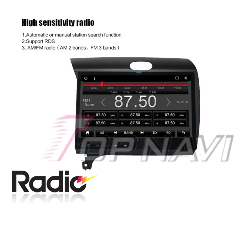 car radio with bluetooth and usb For KIA K3 2016