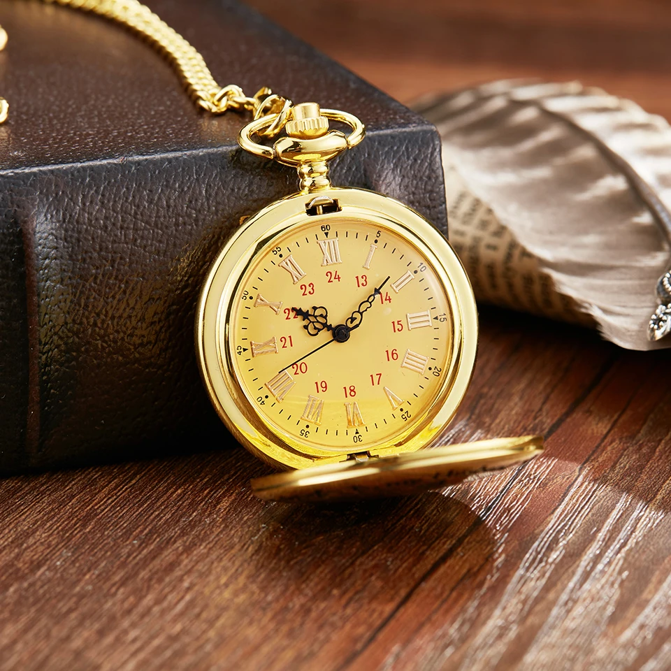 4 Design To My Husband Pocket Watch I LOVE YOU Still Laser Engraved Fob Chain Necklace Watches Men Fathers Day Quartz Clock