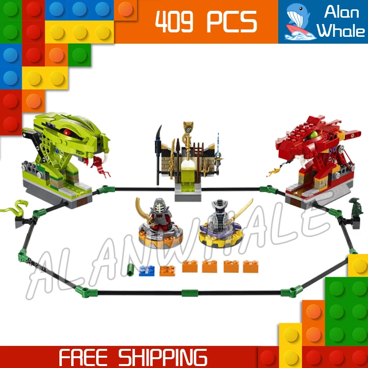 

409pcs Ninja Spinner Battle Snake Dragon 9758 Figure Building Blocks Sets Jigsaw Construction Toys Compatible With LegoING