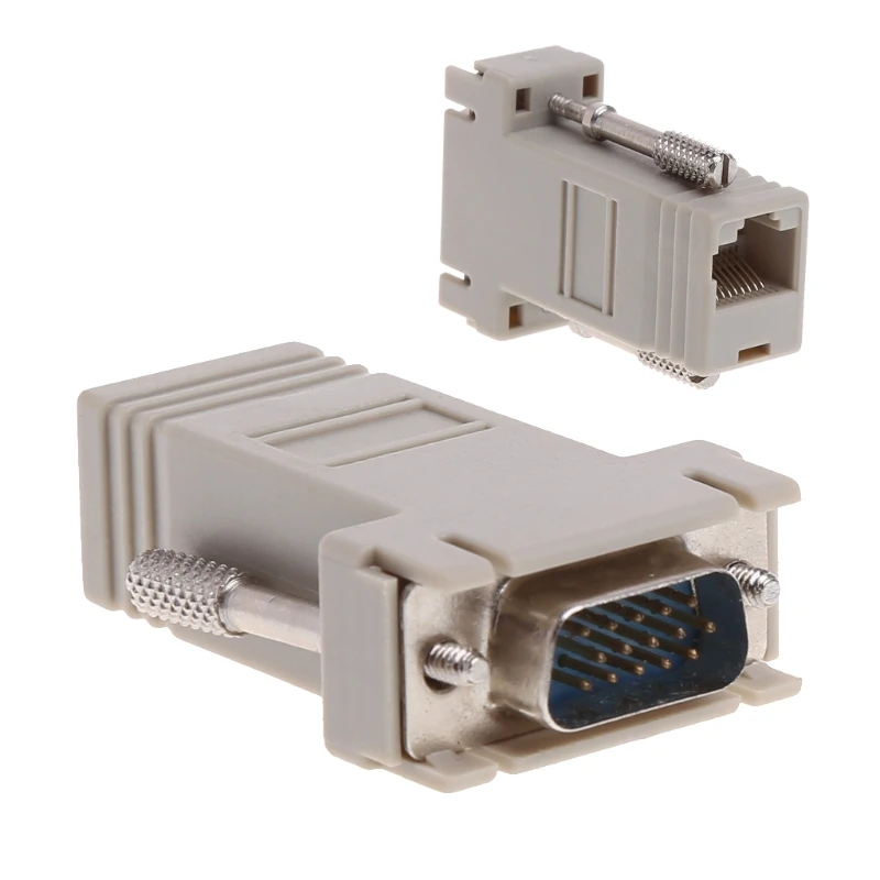 VGA удлинитель штекер к локальной сети Cat5 Cat5e/6 RJ45 Ethernet Женский конвертер