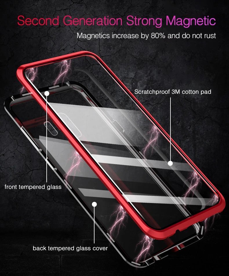 LUPHIE 360 Degree Full Magnetic Case For Samsung Galaxy S9 Plus Note 9 Glass Case (20)