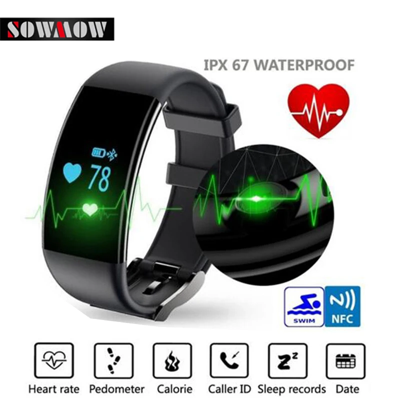 SOWMOW Bluetooth браслет D21 монитор сердечного ритма Smartband Водонепроницаемый