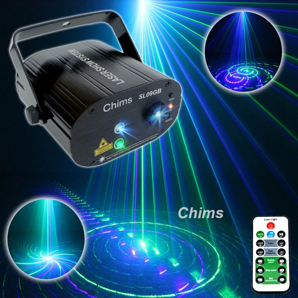 Chims DJ レーザーライトギガバイト 9 パターン LED 舞台照明プロジェクタークリスマス家族ディスコダンス音楽バークリスマスフェスティバル パーティー - AliExpress Lights  Lighting