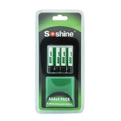Soshine AAA 10440 NiMH перезаряжаемый аккумулятор емкостью 900 мАч при 1 2 в батарейный блок 4
