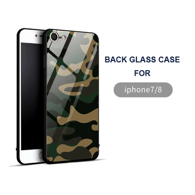 Европейский Американский стильный тренд военный камуфляж мобильный чехол для телефона закаленное стекло армейский зеленый пустынный камуфляж Задняя стеклянная оболочка - Цвет: K