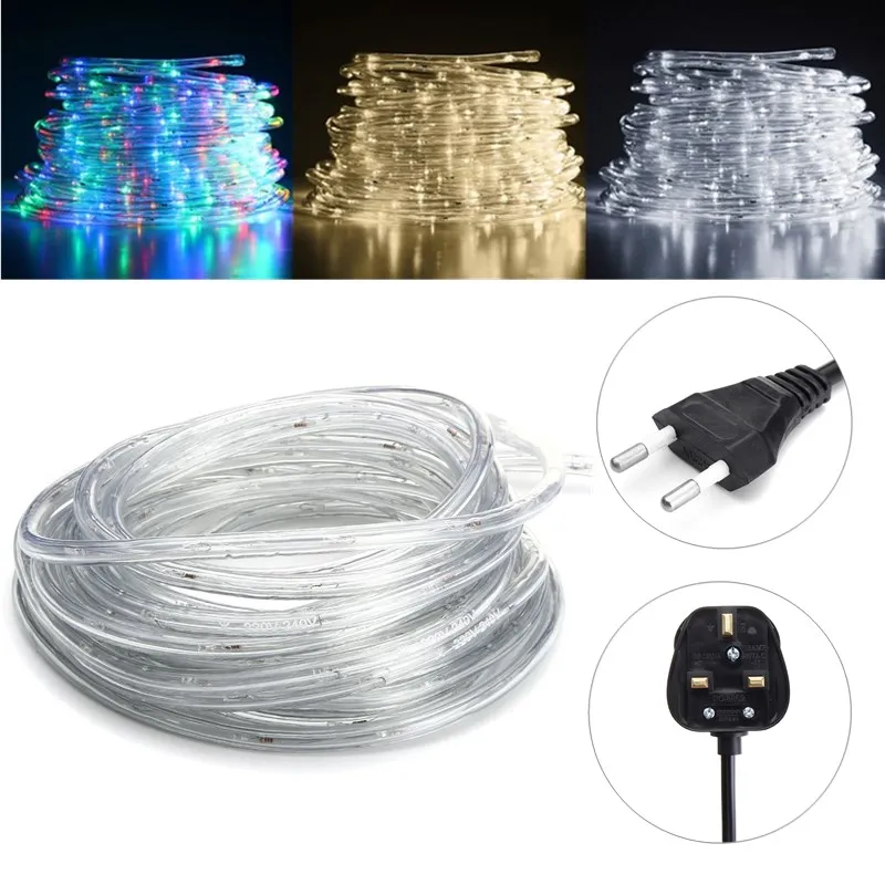 10M SMD3014 Colorful Warm White White Waterproof Flexible LED Tape Ribbon Strip Light AC220V 
