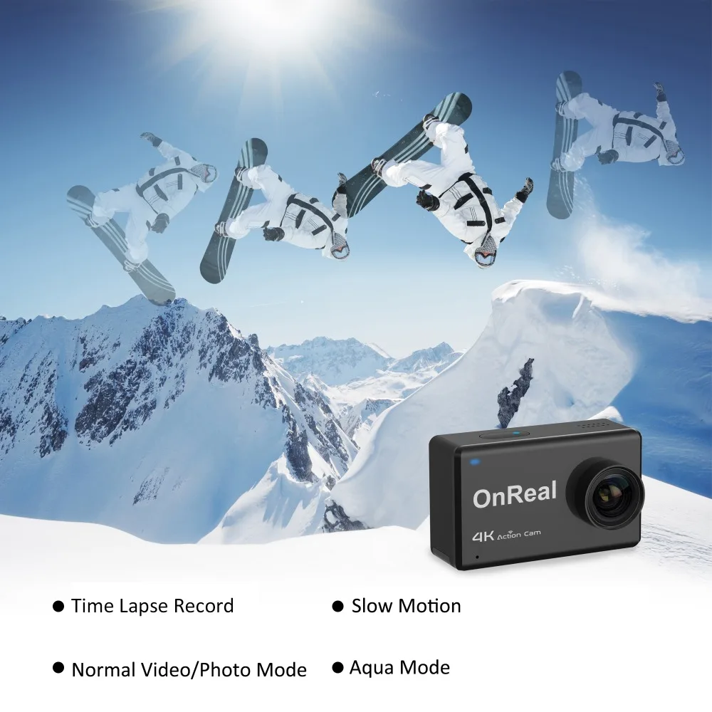 EIS Спортивная Экшн камера OnReal B1 + 4K 6P стекло Рыбий глаз объектив NTK96660 2 45 дюймов