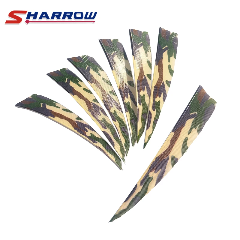 

40 Pieces 4inch Turkey Feather Shield Water Droplets Single-sided Printing Archery Feather