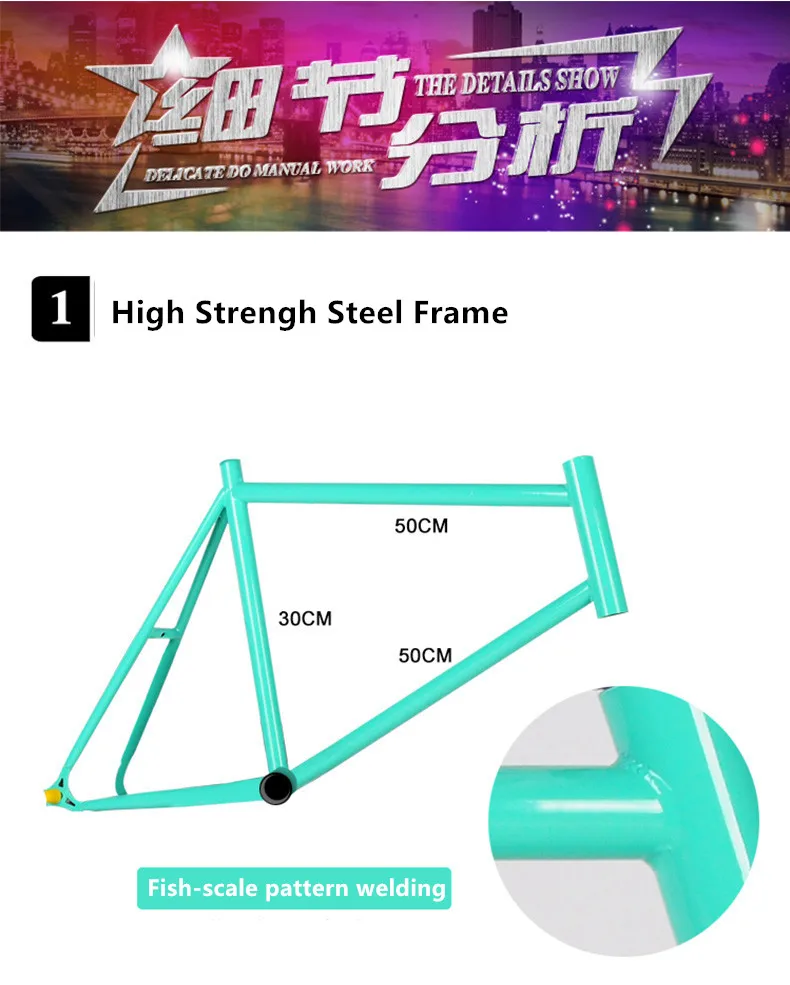 Best New Brand Fixed Bike 20 inch Wheel 50 cm Frame Rear Pedal Brake Mini Bicycle outdoor Sport BMX Bicicleta 2