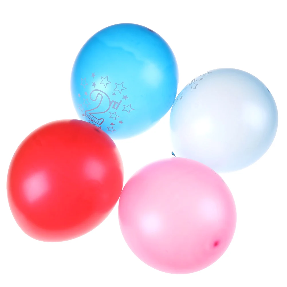 New 10pcs 12inch Baby 2 Years Old Birthday Latex Balloon Boy Girl Happy 2nd Birthday Printed Globos Baby Shower Party Decoration
