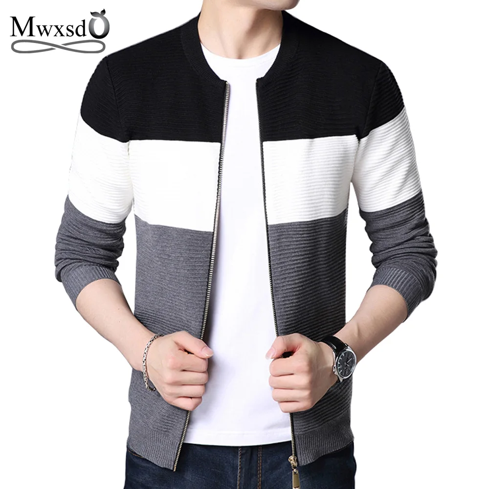 Mwxsd New arrival Thick Sweater Men famous brand clothing men Cardigans male casual zipper sweaters male christmas sweater