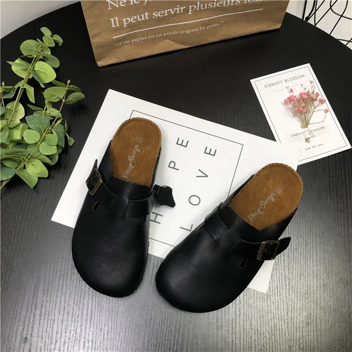 Тапочки Careaymade из натуральной кожи обувь чистой воловьей ручной работы на плоской