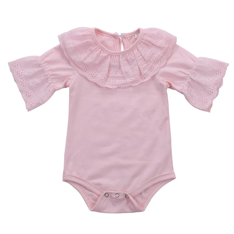 Newborn Infant Princess Kids Baby Girls Short Sleeve Lace Rompers