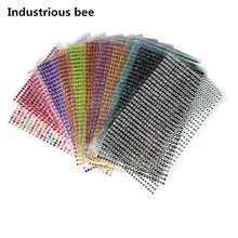 الاكريليك الوشم 750 قطعة/المجموعة 3 مللي متر Diy صائق الفن كريستال الماس بلينغ حجر الراين الذاتي ملصقات بمادة لاصقة ل جراب هاتف الديكور(China)