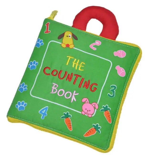 

baby zipper digital puzzle cloth book recognition number ipper buckle farm cloth book