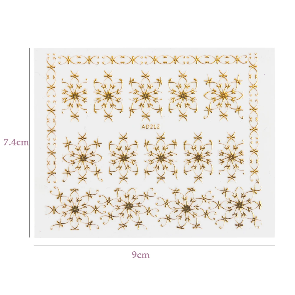 1 шт. 3D Золотые Бронзовые наклейки для ногтей|Стикеры и наклейки| |