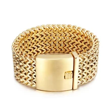 30 мм, тяжелая нержавеющая сталь, велосипедная цепь, браслеты, полированные, Дубай, Золотая сетка, браслеты для мужчин, крутые ювелирные аксессуары