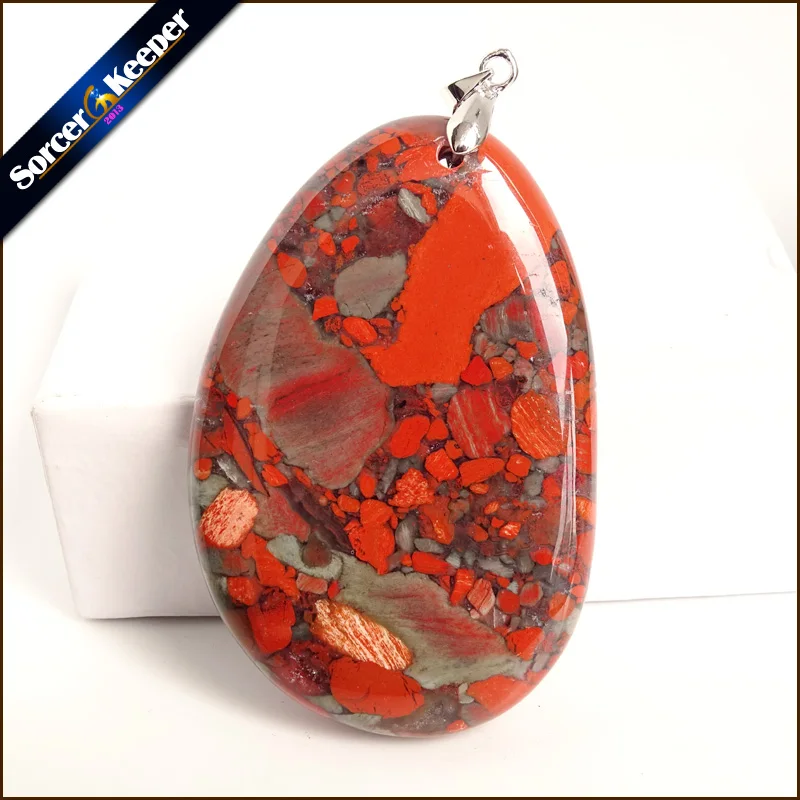 

Real Natural African Bloodstone Chakra Stone Ornament Handicraft Polished Gem Stone DIY Crystal Pendant Necklaces for Gift WS797