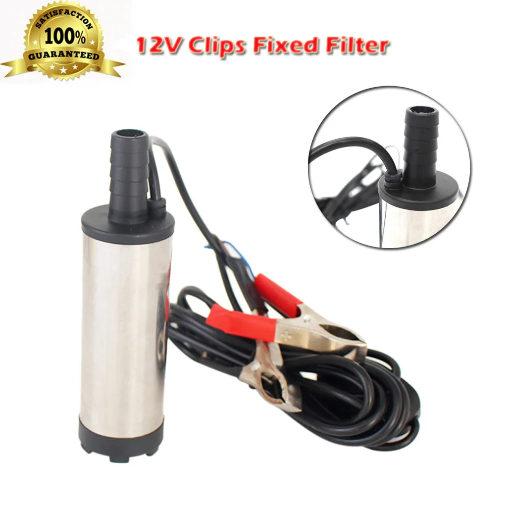 Fuel pump 12V DC 38mm Silver Car Electric Submersible Water Oil Fuel