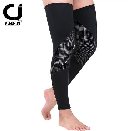 CHEJI Fleece Thermal Cycling Leg Warmers Black Cycle Bike Leg Warmers Reflective