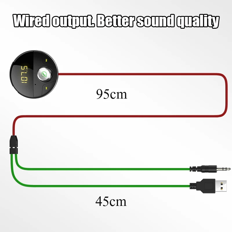 Bluetooth FM Transmitter Audio Car Mp3 Player Wireless In-Car FM Modulator Handsfree Bluetooth Car Kit with LCD Display