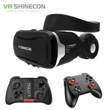 Shinecon VR Headset 4.0 Virtual Reality Phone Stereo 3D Glasses Google Cardboard BOX for 3.5-5.5′ Smartphone + Mocute Gamepad