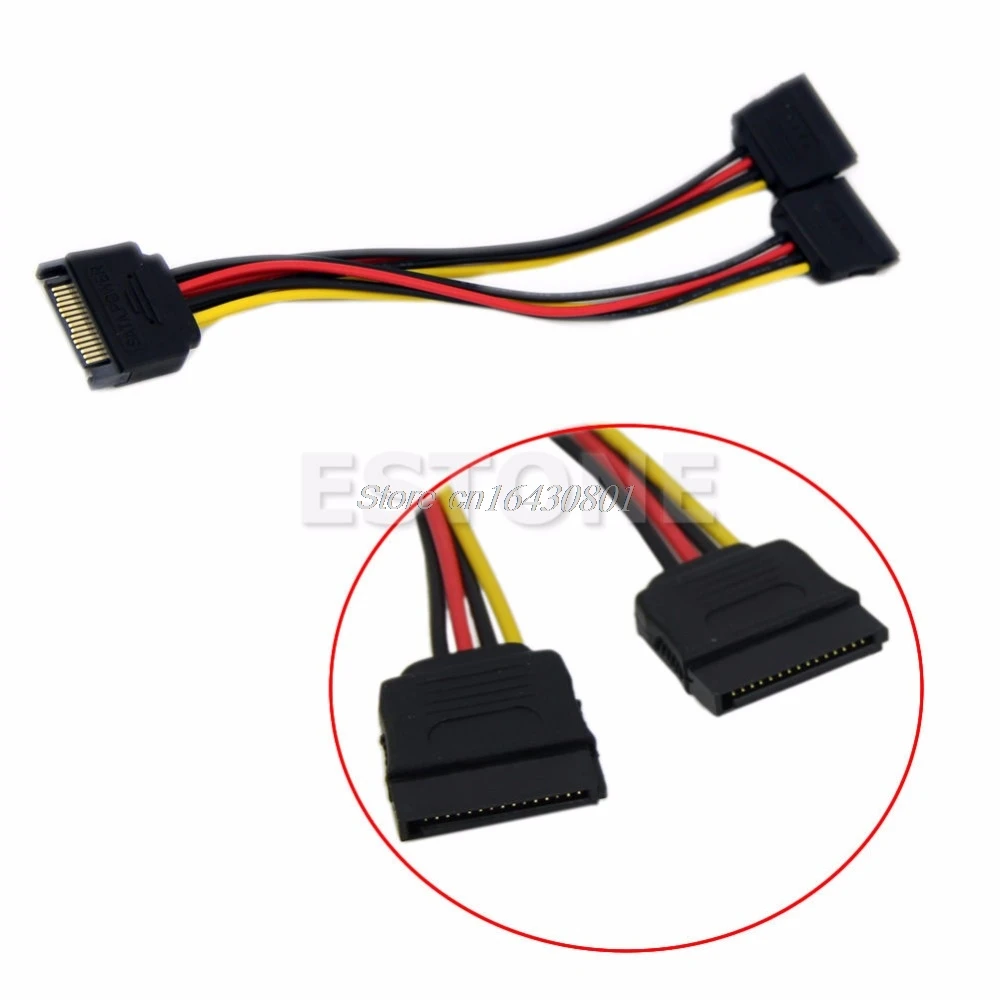 

20cm SATA Power T/Y Splitter Extension Cable Adapter S08 Drop ship
