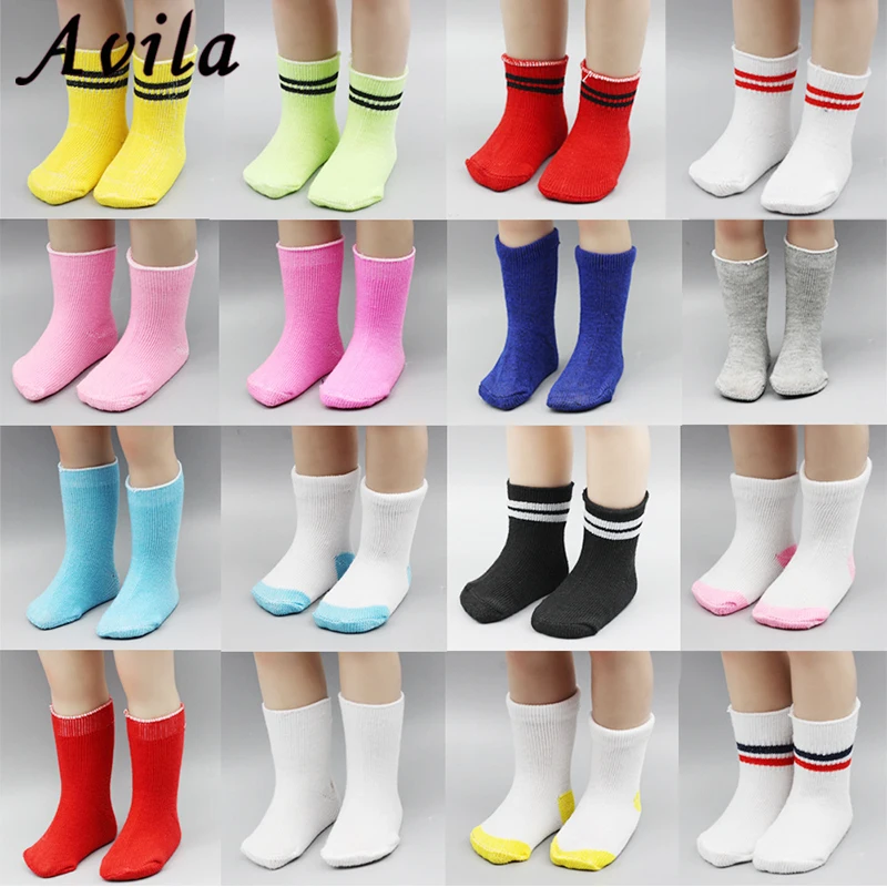 

Hot Sale Popular Fit 43 cm Baby New Born Soft Cotton Doll Sock Clothes Accessories For 18 Inch Dolls Baby Great Gifts