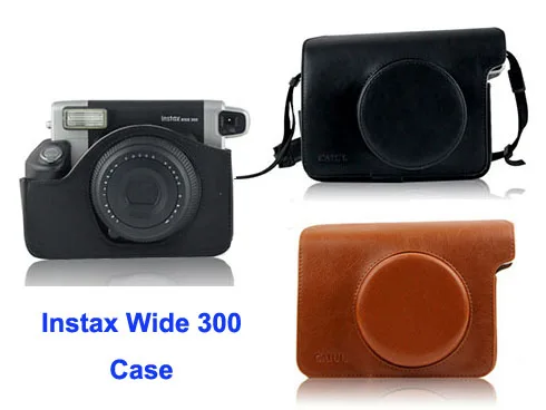 Чехол сумка из искусственной кожи на ремне для Fujifilm Polaroid Instax Wide 300 винтажный