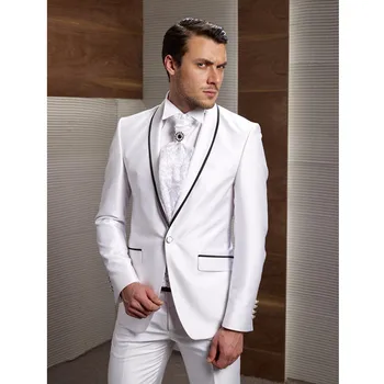 

New Limited Costume Homme Terno Groom Tuxedos Wedding Suits For Men Shawl Lapel Groomsman One Button Frim Fit Sui(jacket+pant)