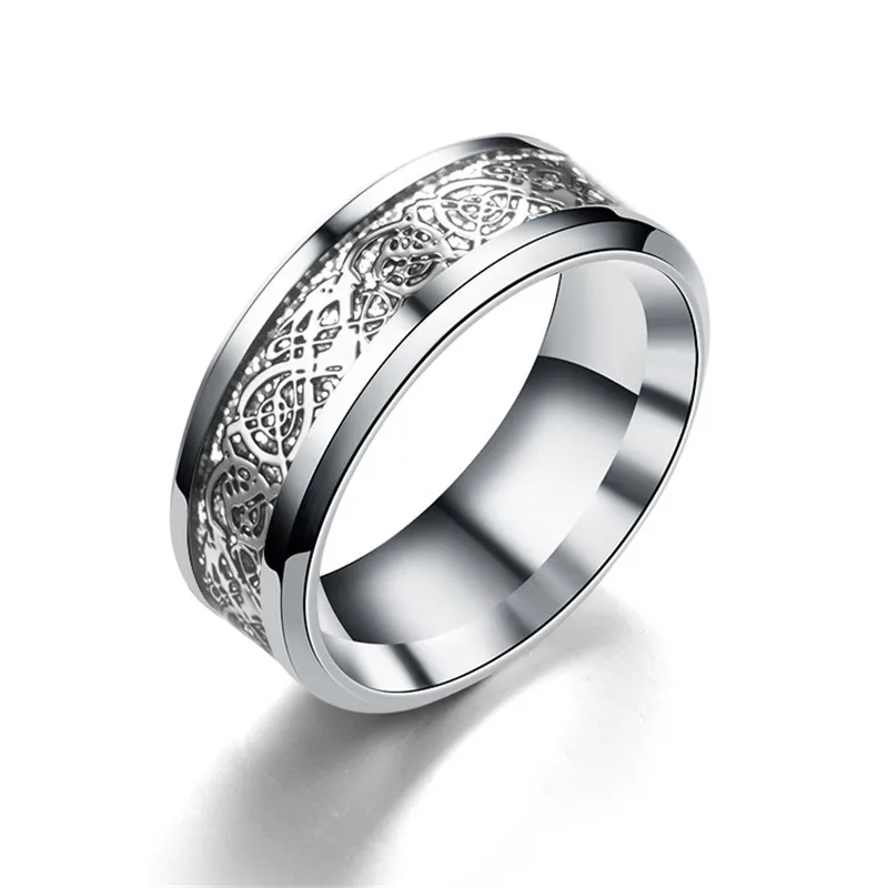 12 цветов синий черный посеребрение ирландский Дракон Титан карбида кольцо 8 мм обручальные кольца пара юбилей ювелирные изделия - Цвет основного камня: Style 3