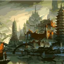 Картина рамка для цифр акриловая краска для рисования домашнее украшение настенные картины для спальни картина маслом на холсте AOP006