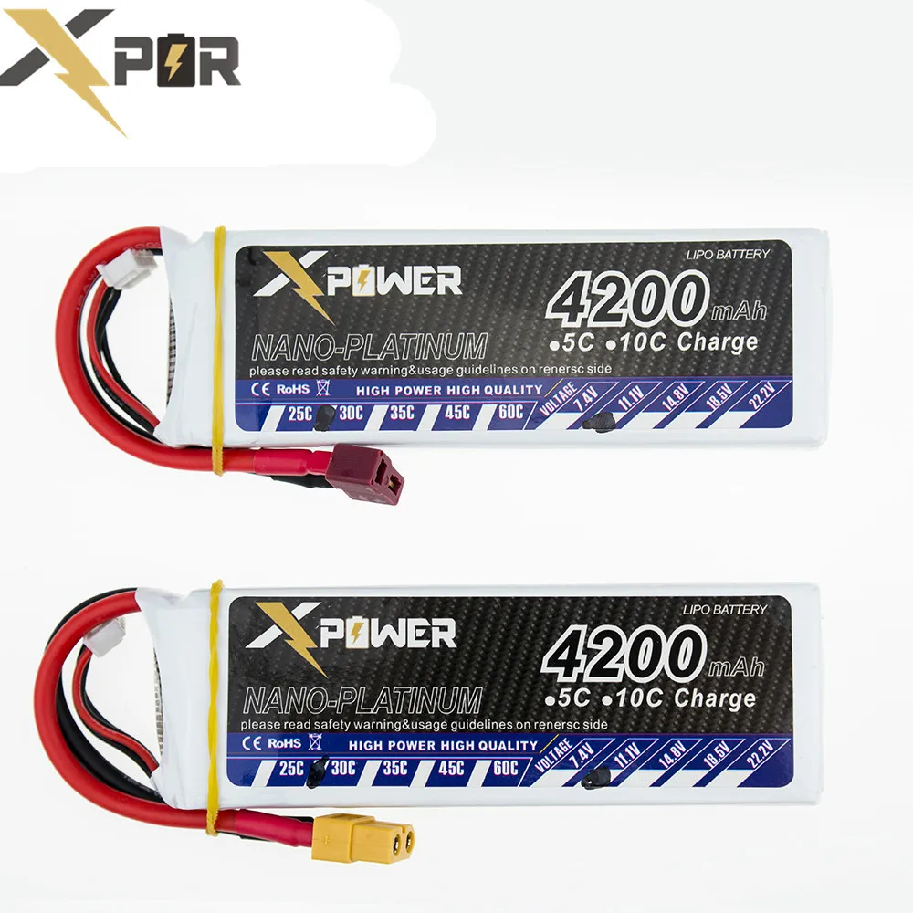 Lipo батарея 11 1 V 3S 4200mAh 30C Max 35C XT60 EC5 T штепсельная вилка Xpower литиевые батареи для Trex 500