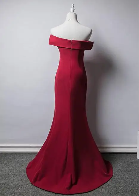 VENSANAC Boat Neck 2018 Satin Split Mermaid Long Evening Dresses Elegant Party Pleat Sweep Train Backless Prom Gowns
