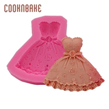 COOKNBAKE платье силиконовая форма помадки шоколадный торт Кондитерская выпечка Форма юбка 3D желе льда Куб лоток инструмент для украшения торта