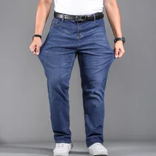 Высококачественные Стрейчевые джинсы больших размеров 29-44 46 48 из 90% хлопка, мужские прямые джинсы от известного бренда, весна