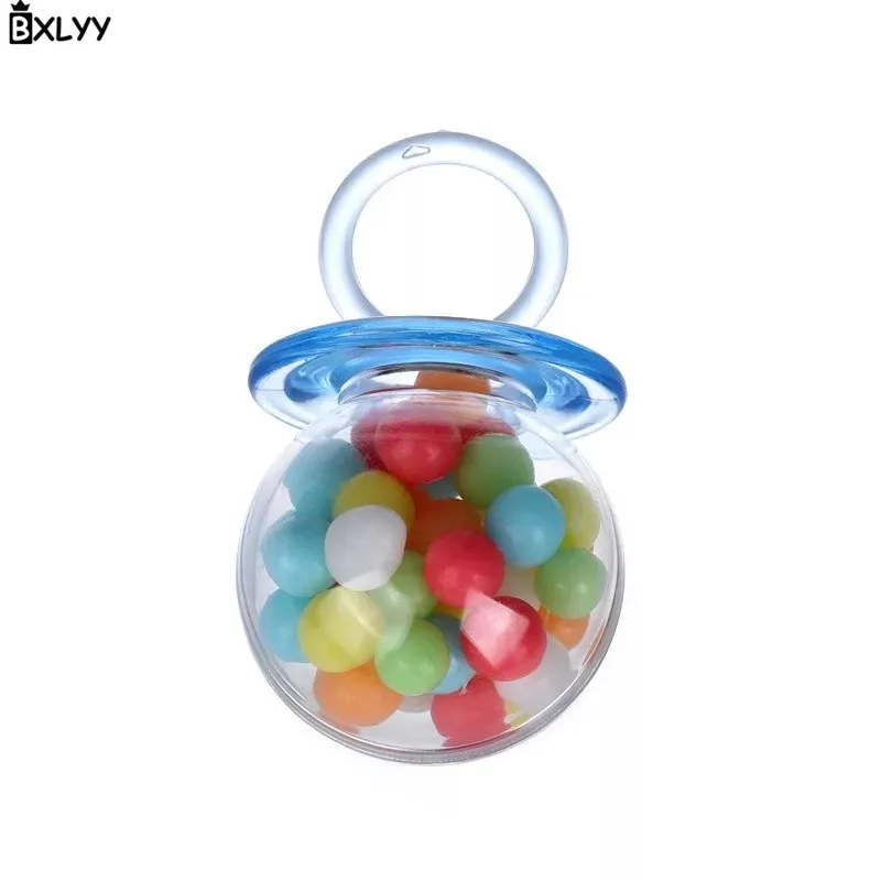 

BXLYY 6pc Creative Plastic Transparent Pacifier Candy Box Birthday Party Decorations Kids Baby Shower Gift Box Party Decor.85z