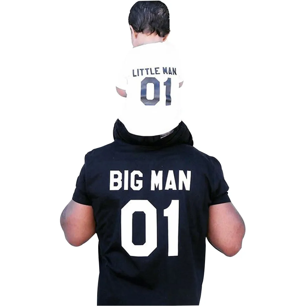 

MUQGEW New Family Look Summer BIG MAN and LITTLE MAN Pattern Family Men Boy t shirt Father and Son Clothes Top Tee 2019